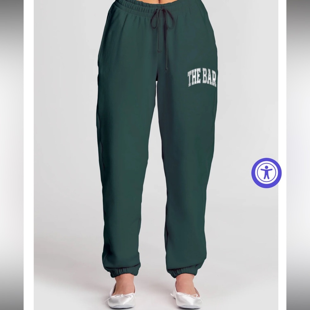 The Bar varsity sweatpants hunter green/white